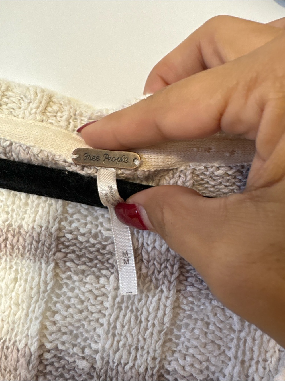 Free People Cream and Taupe Striped Scoop-Neck Sweater - Picture 4 of 4
